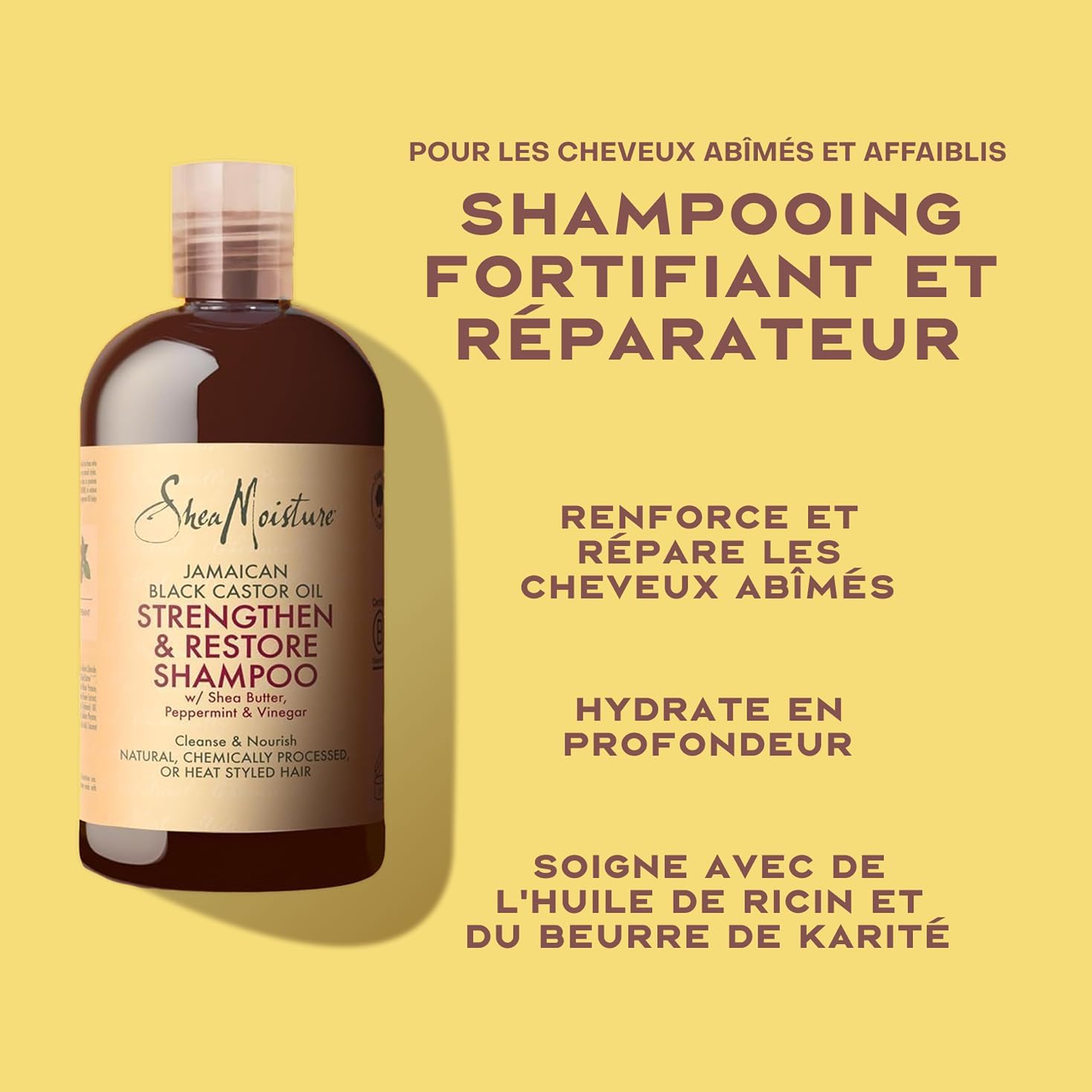 SheaMoisture - Jamaican Black Castor - 384ml+431ml - shampoing, soins renforçants