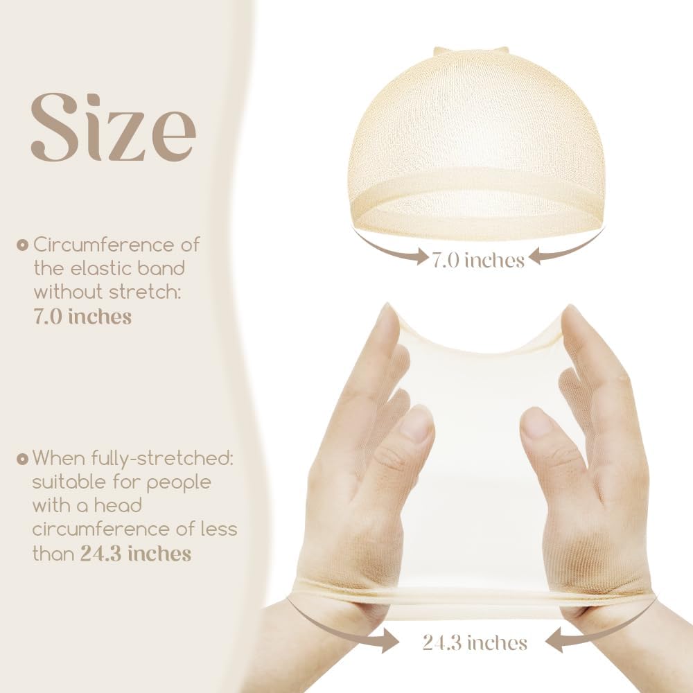 Dreamlover - HD Wig Caps série - beige, 12 pcs - bonnet perruque femme transparente