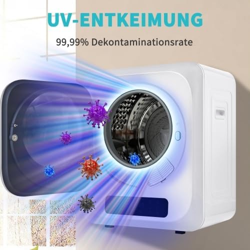 Sèche-linge inox mural, 4kg, 850W, UV, LED, 60dB, 6 programmes