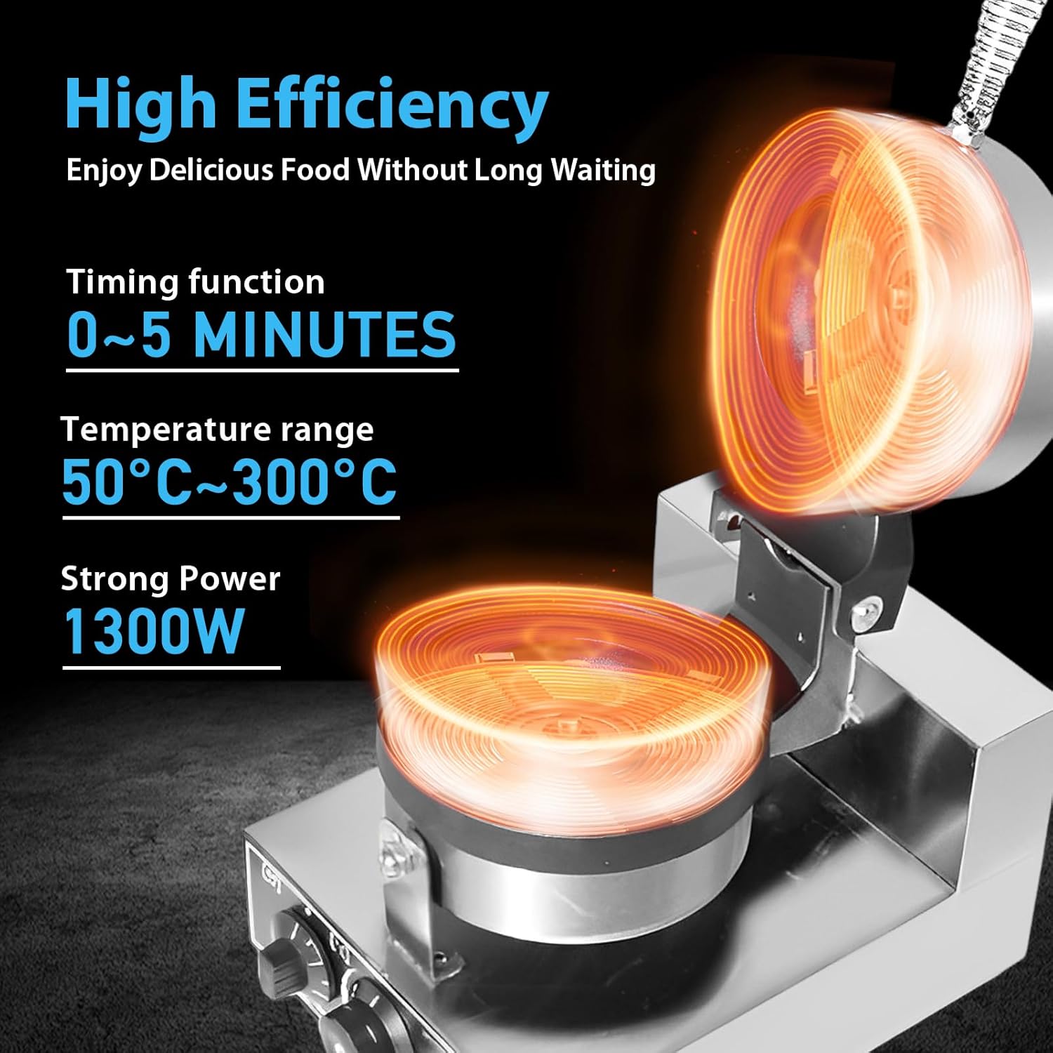 Machine à burger - presse panini, réglable 50-300°C, minuterie 5 min, UFO