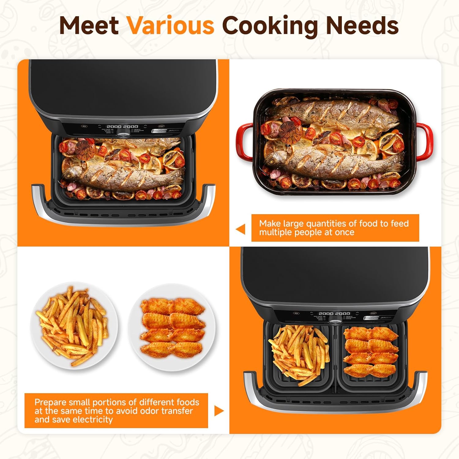 Alyvisun - panier silicone airfryer 10,4L/5,2L - réutilisable, pliable, lot de 3