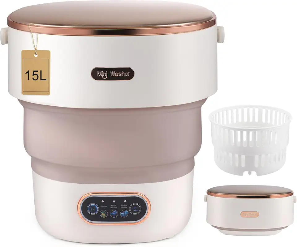 Mini machine à laver - 15L - pliable, essorage rapide, compacte