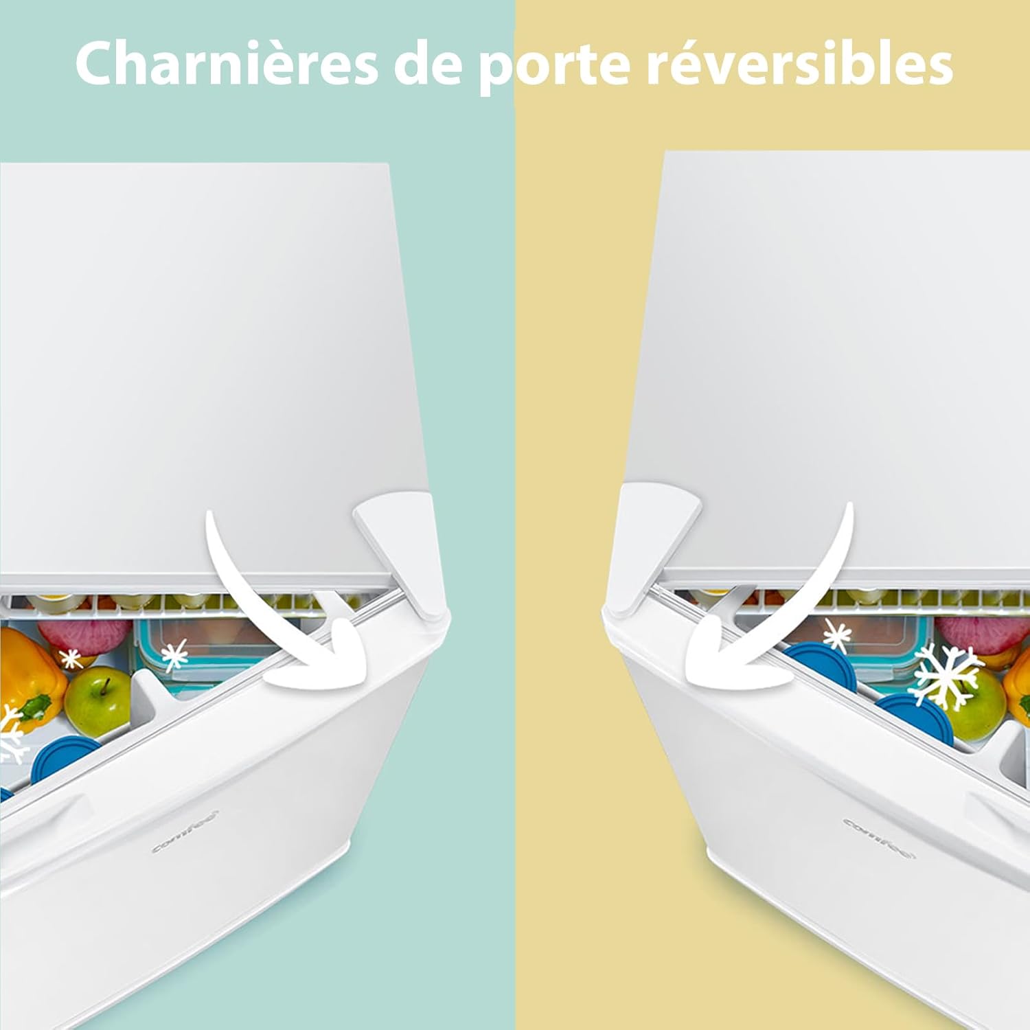 Comfee - mini réfrigérateur 43L - freezer, chambre/bureau, blanc - RCD50WH2(E)