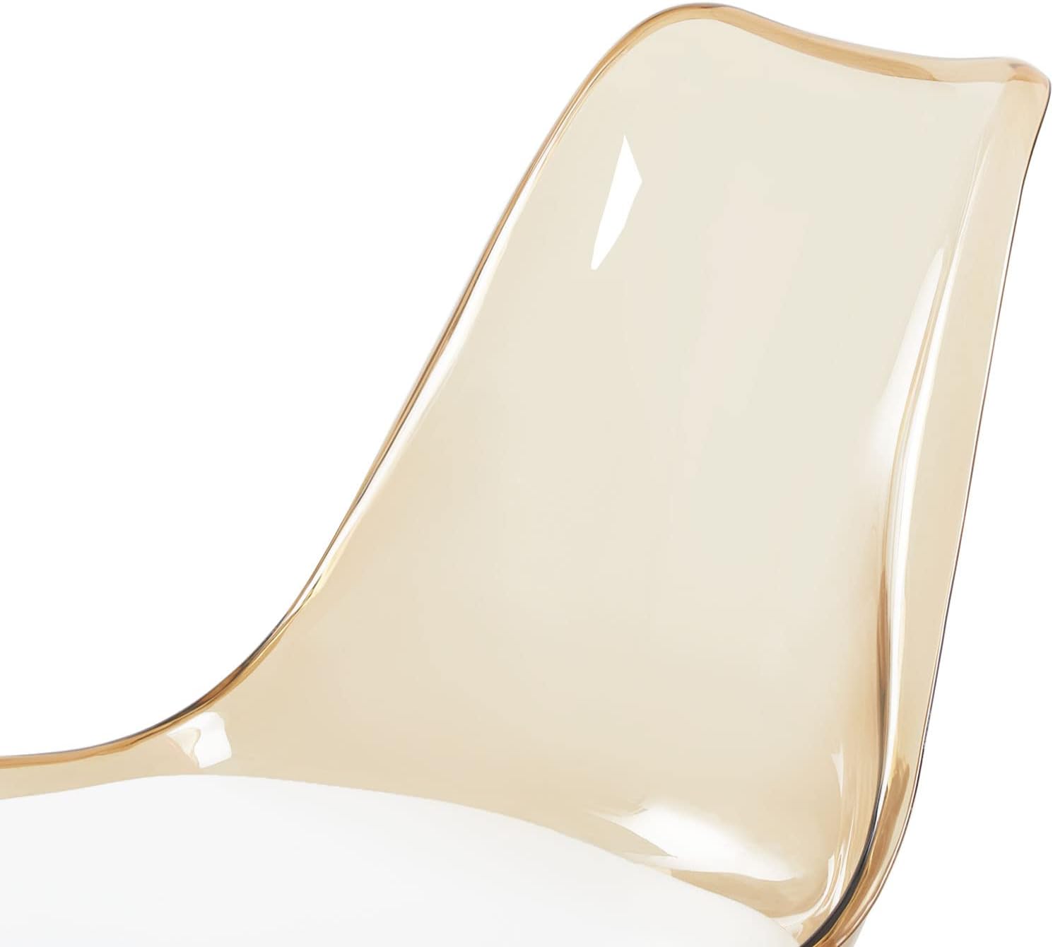EGGREE - chaises scandinaves 8 pièces - hêtre, cuir blanc, dossier transparent, testées SGS