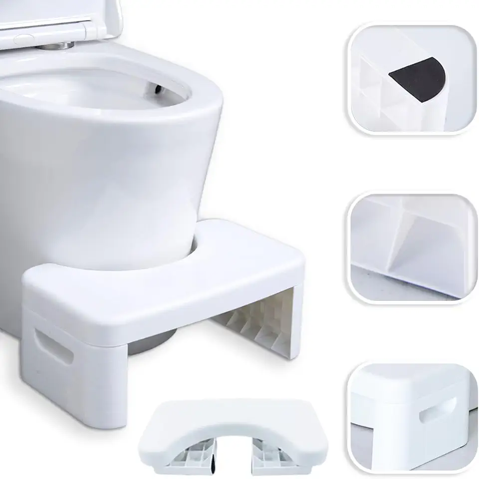 Tabouret de salle de bain - multifonction, compact, portable, blanc, robuste