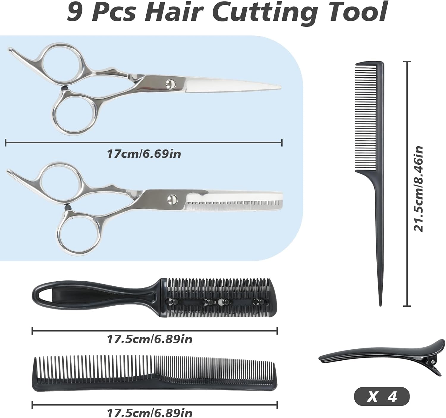 Hengxinchen - Set 9 ciseaux coiffure 6.7