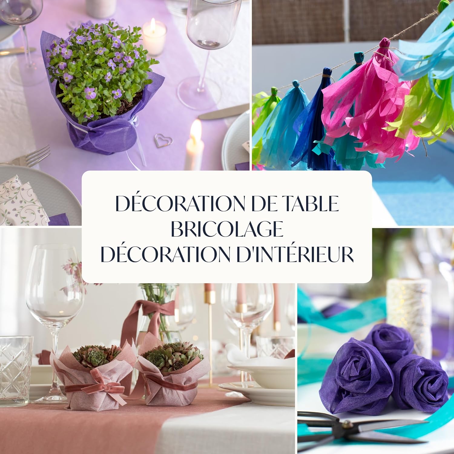 100%Mosel - Chemin de table - 30x2500cm - non-tissé bleu clair