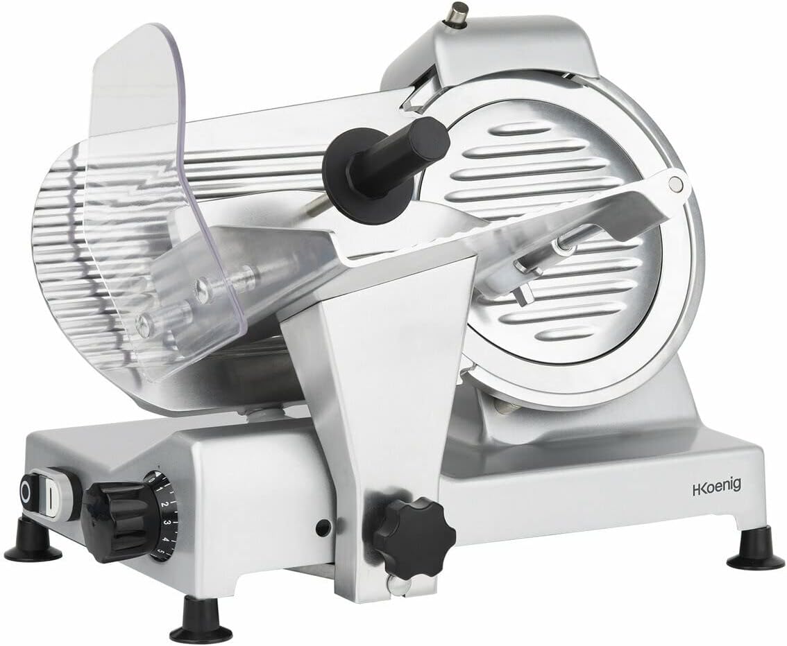 H.Koenig - trancheuse MSX220 - lame 20 cm, coupe 0-12 mm, aiguiseur intégré, plateau large, 282 rpm - MSX220