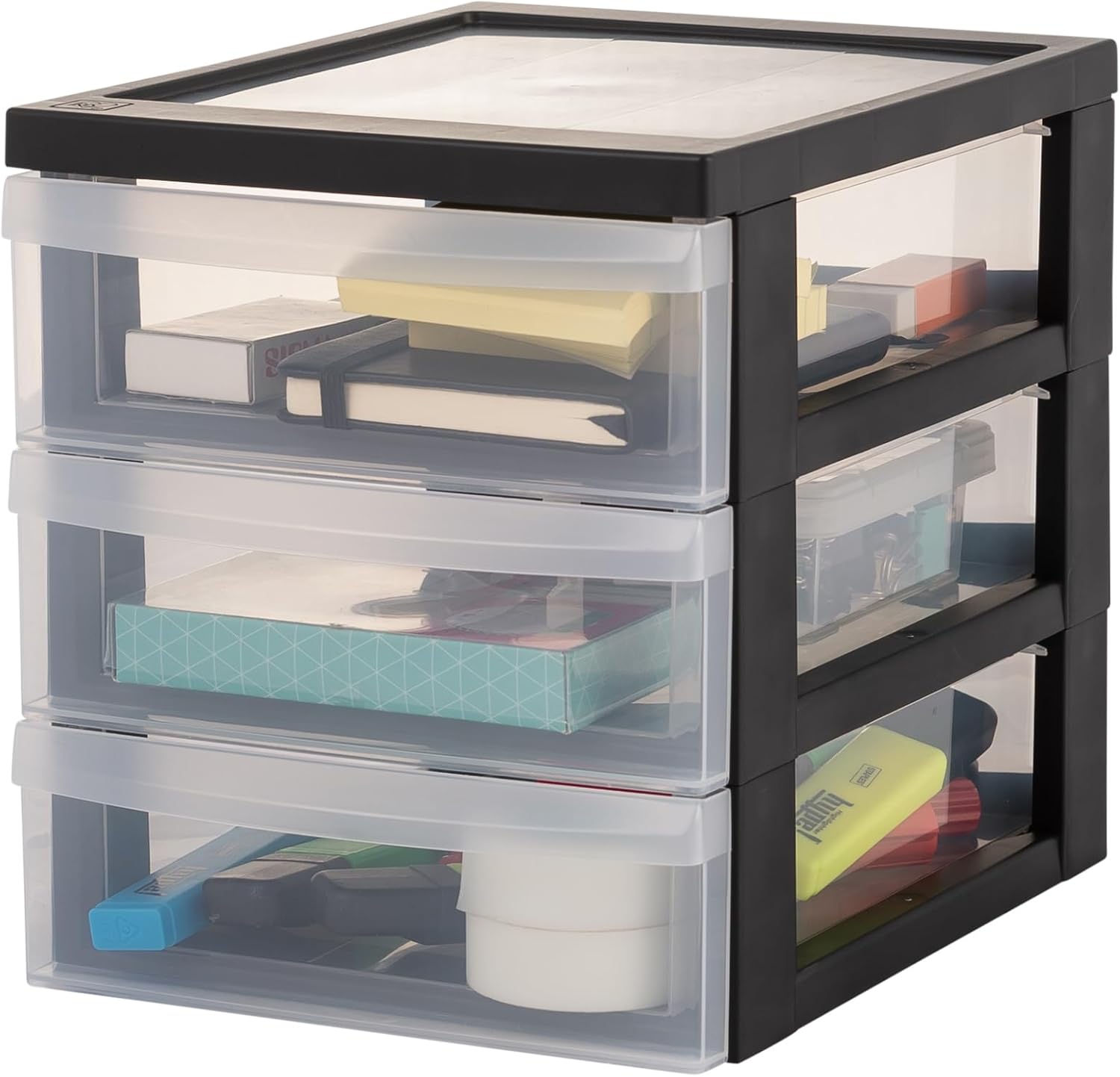 Iris Ohyama - DC-A5 - tour 3 tiroirs A5, plastique noir, sans BPA