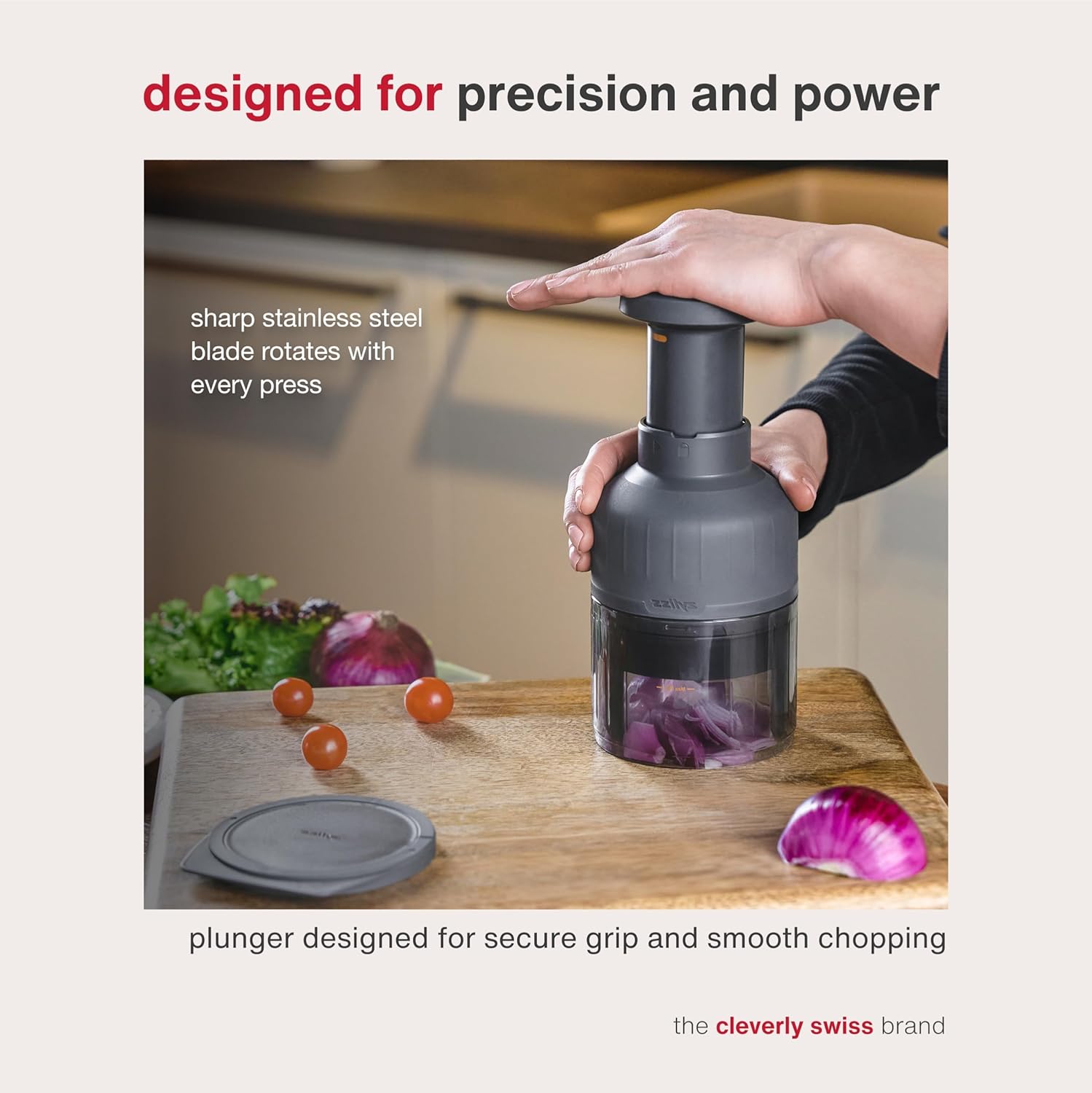 Zyliss - Zick Zick 3 - hachoir manuel inox - pour légumes et herbes