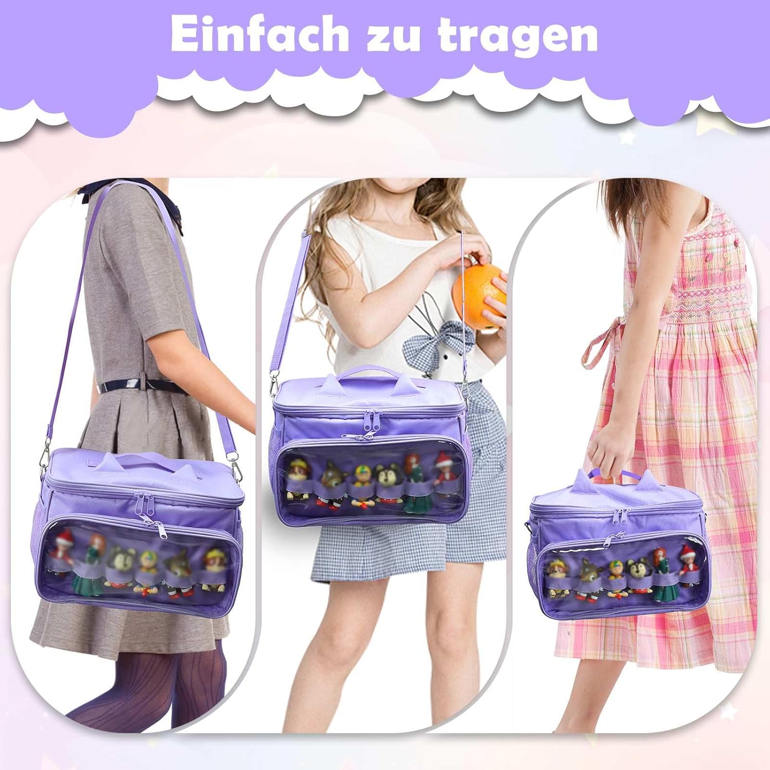 Sac Transport Toniebox - étui violet, grande capacité, bandoulière