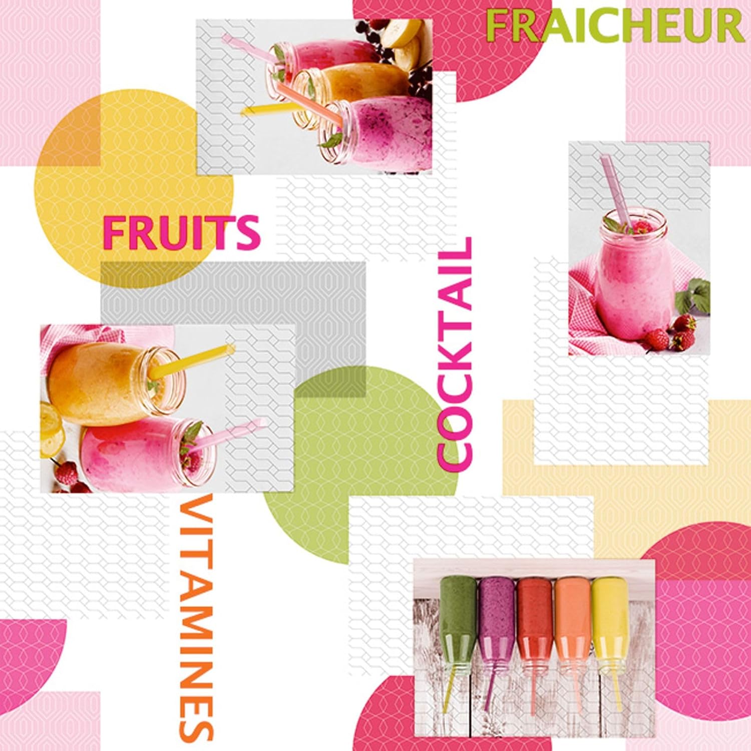 Nappe en toile cirée rectangulaire - 220x140 cm - anti-taches, imperméable, facile d'entretien, multicolore