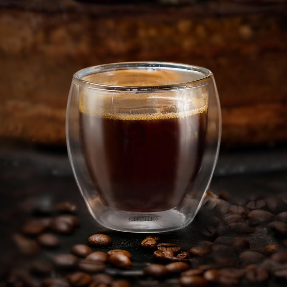 Creano – Verres à expresso double paroi 80ml – 6 pièces – effet flottant