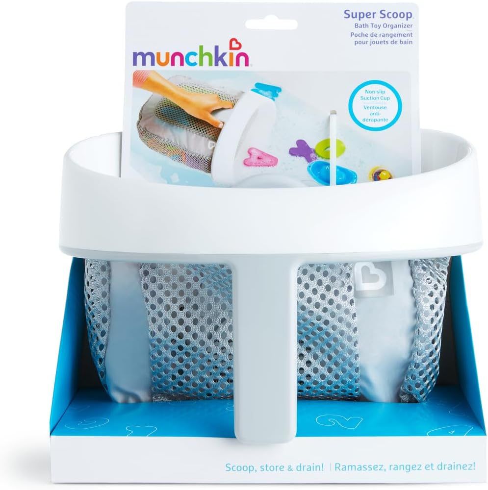 Munchkin - Super Scoop panier à jouets bain, amovible, mural, rangement
