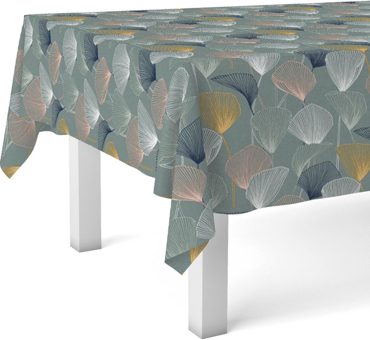 Nappe en toile cirée - rectangulaire - 200x140 cm - anti-taches et imperméable, bleu