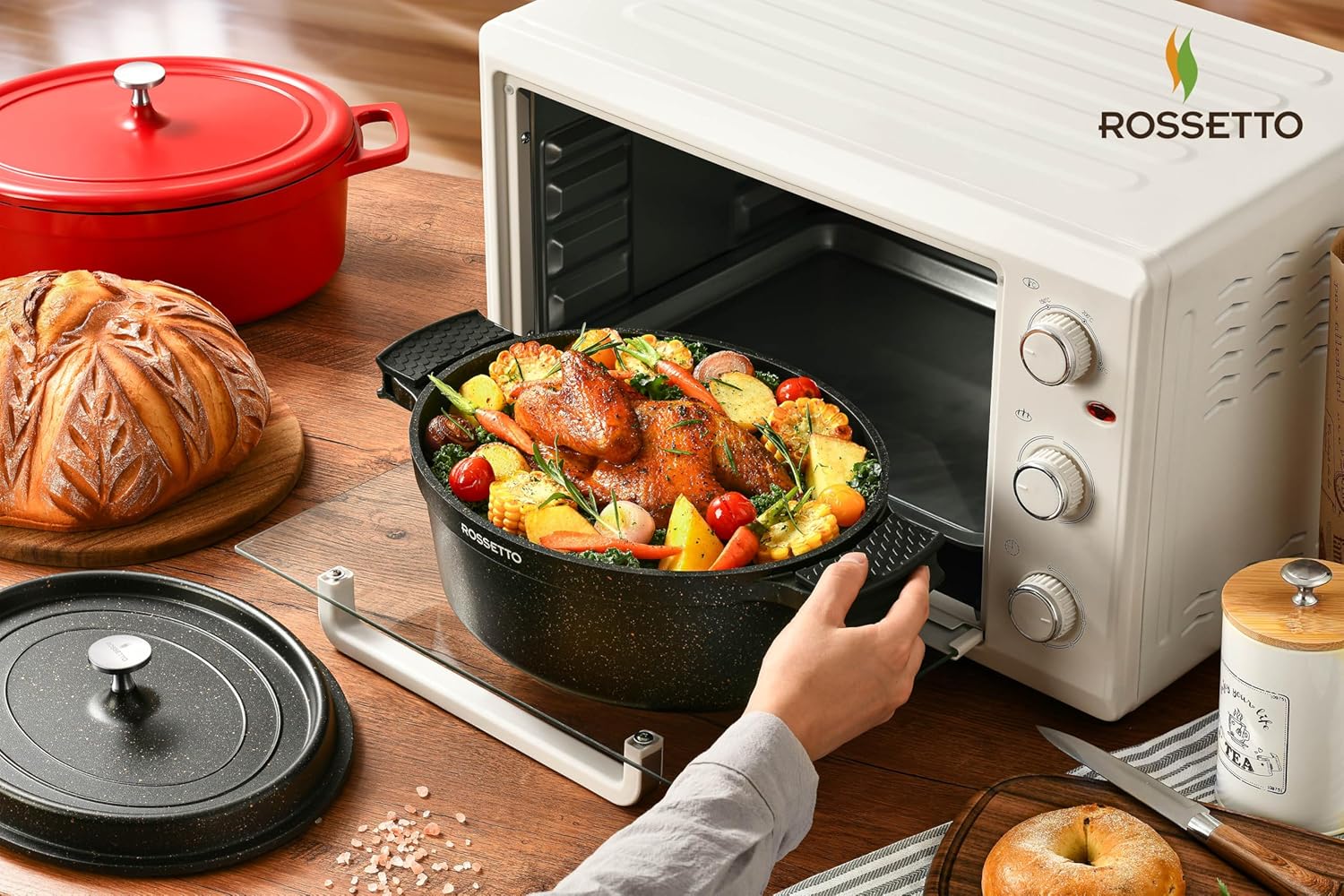 Rossetto - Cocotte ronde 28cm - fonte alu, céramique, induction, 6,6L