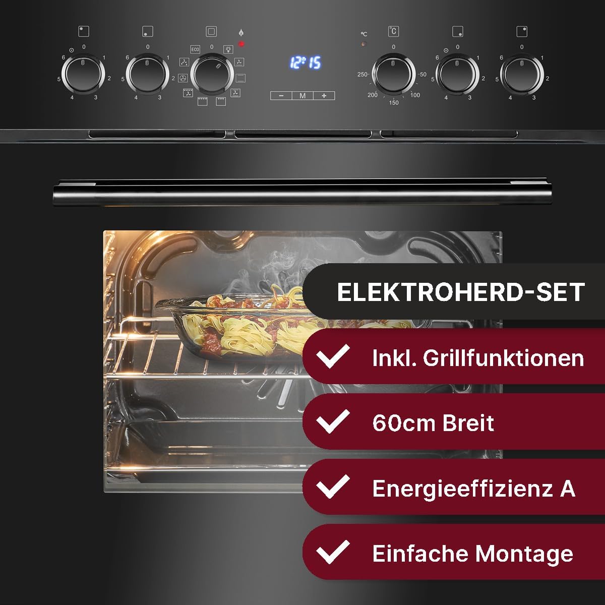 Bomann - cuisinière encastrable induction, 56L, 9 fonctions, EHBC7937