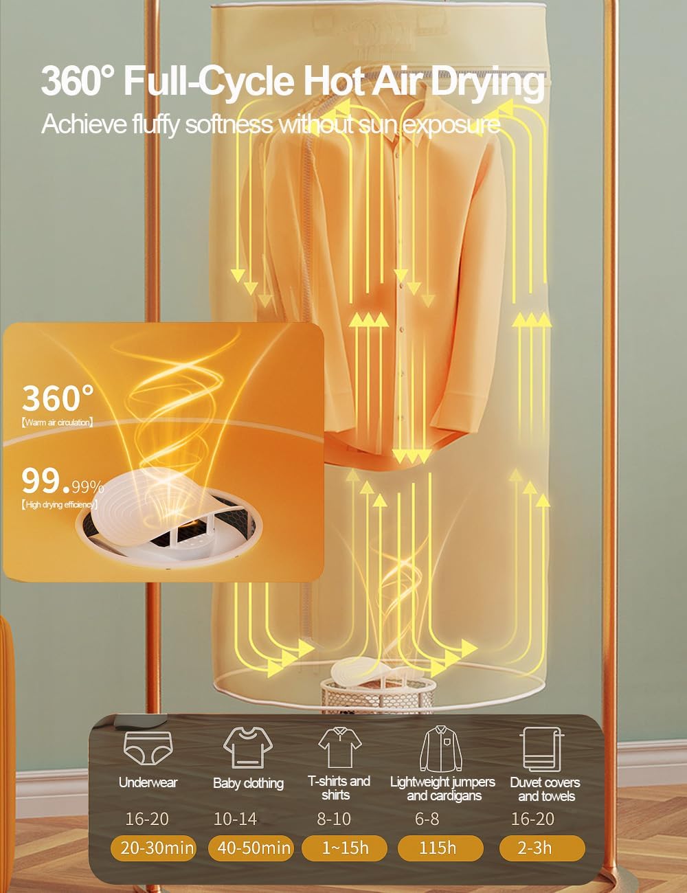 Sèche-linge électrique portable - mini 600W - multifonction 3 en 1, compact, pompe à chaleur
