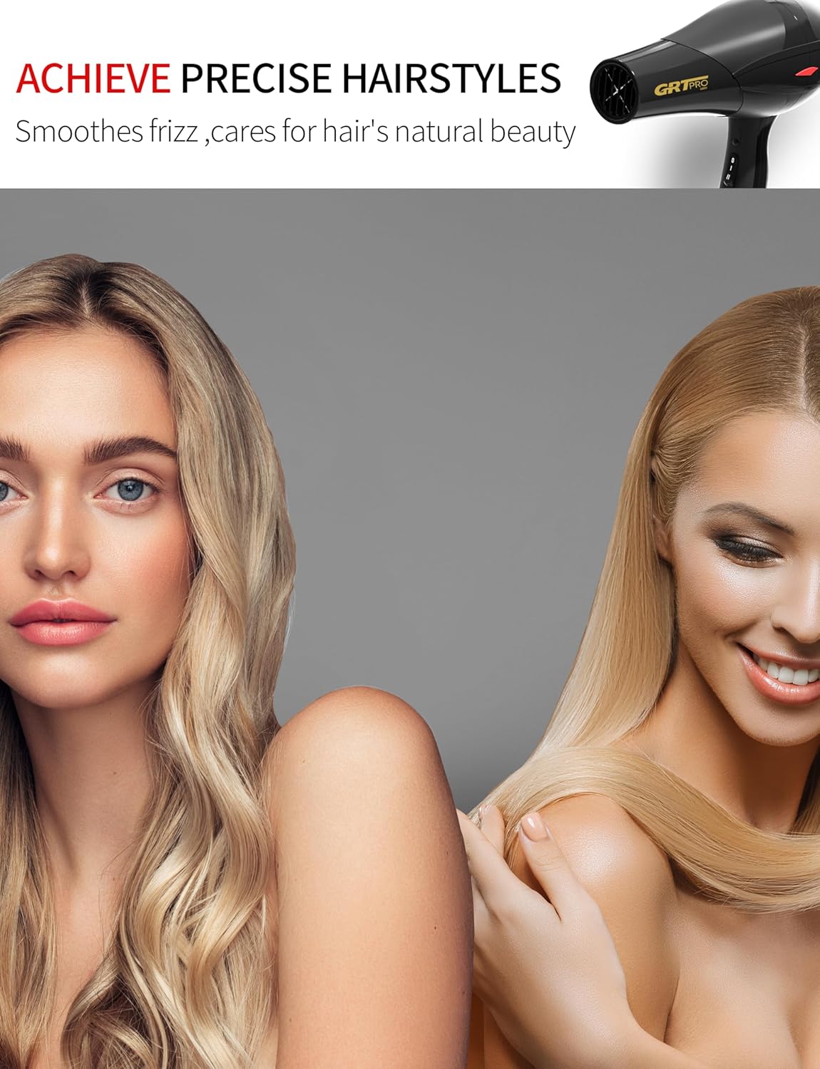 Sèche-cheveux professionnel – 3500W, ionique, céramique, diffuseur, 3 températures, 2 vitesses