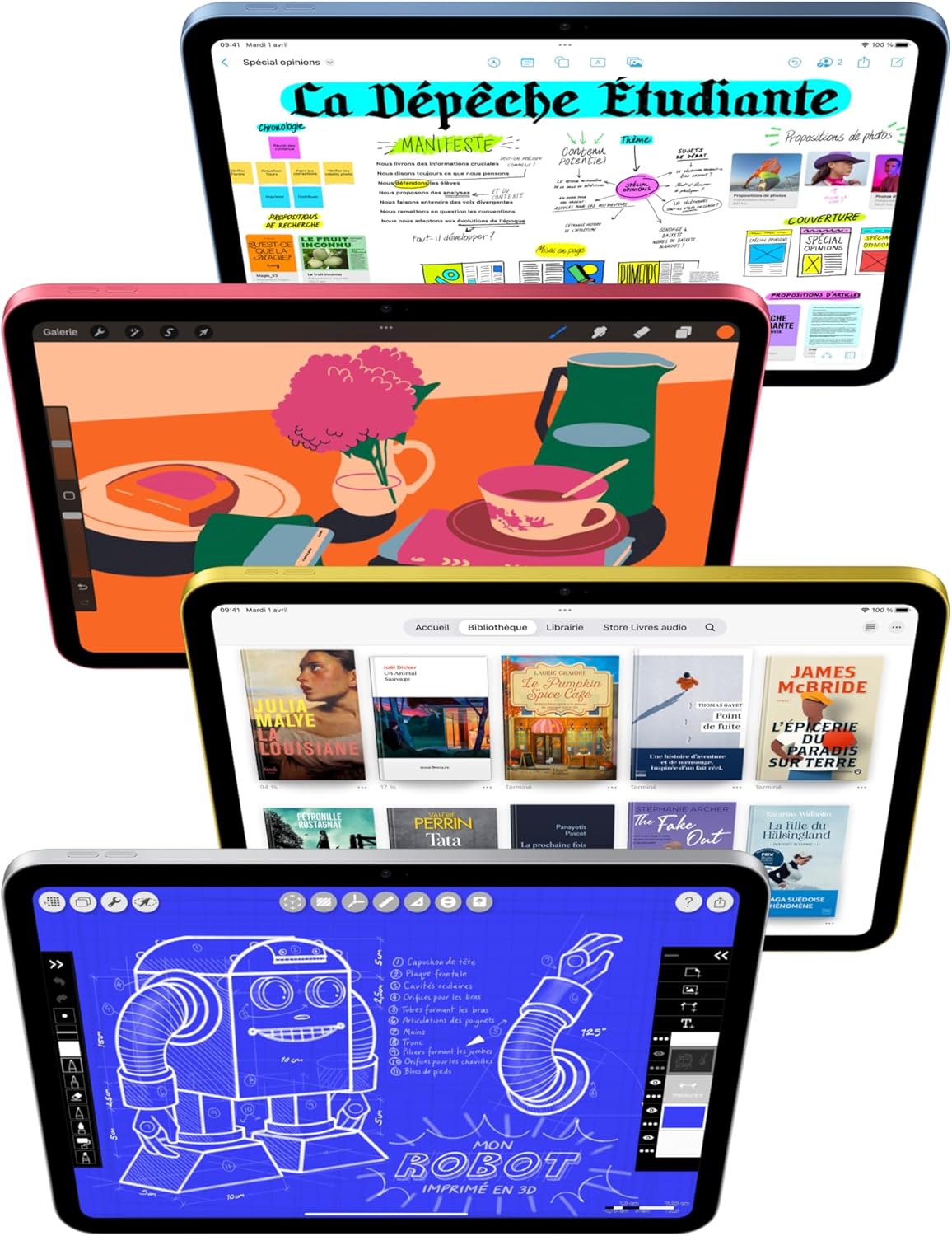 Apple - iPad (11 pouces) - Puce A16, 128Go, Wi-Fi 6, 5G, Touch ID