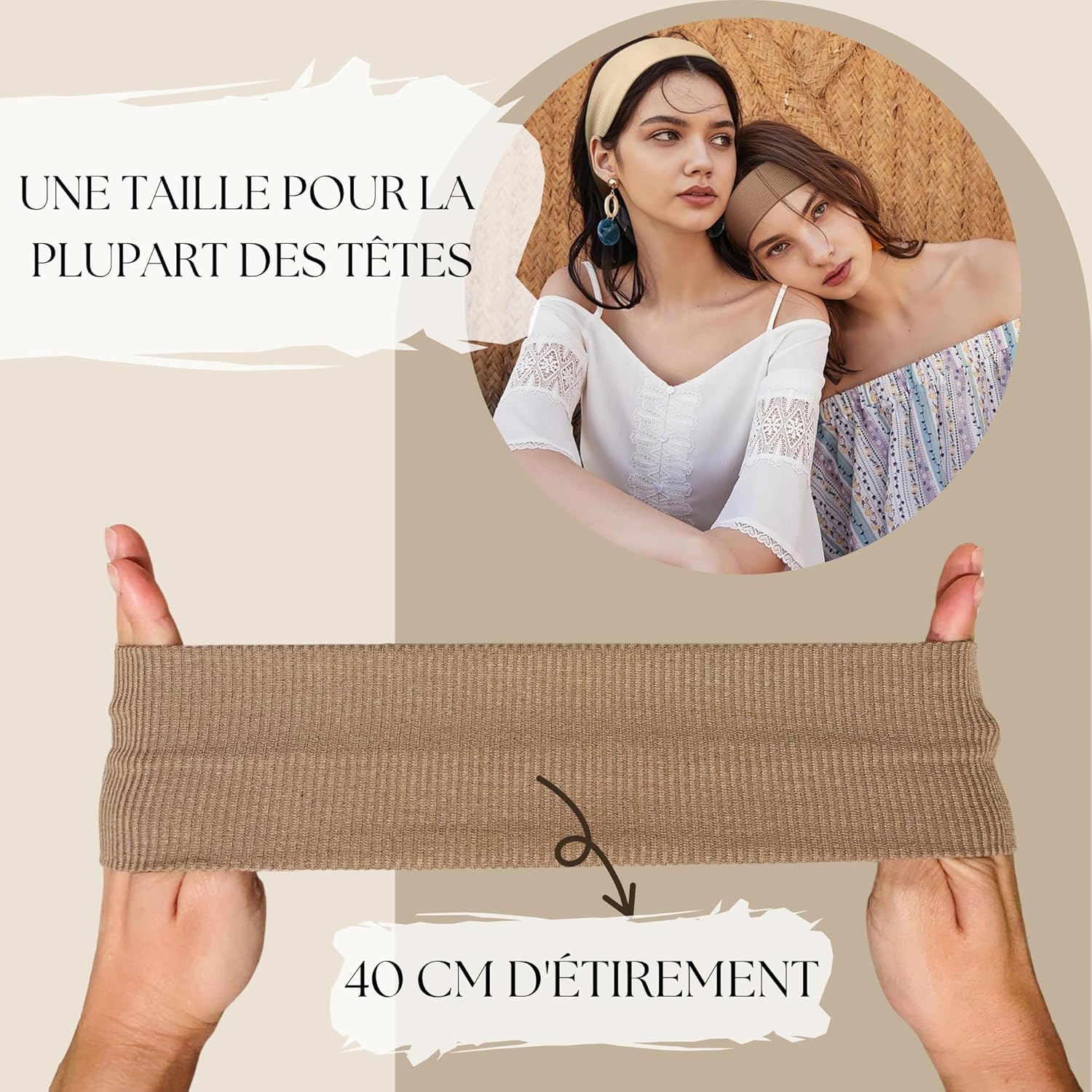 Bandeau cheveux - sport fitness 3pcs - élastique, antidérapant, résistant