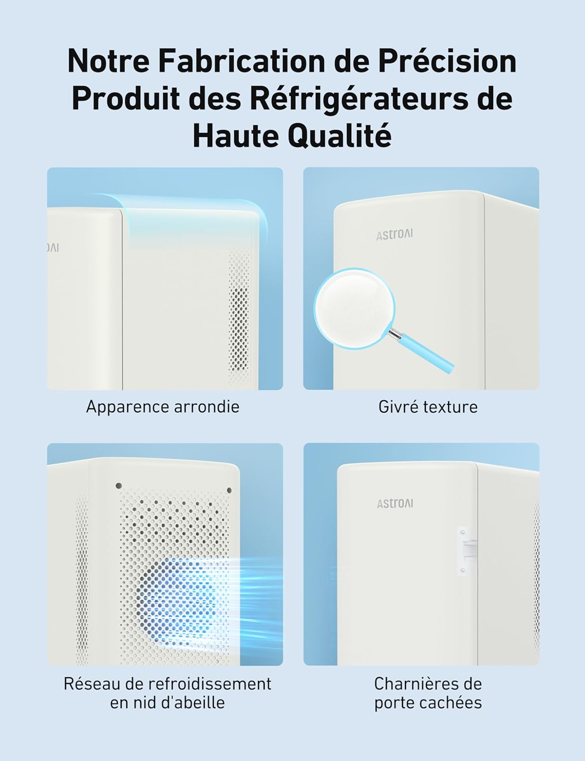 AstroAI - Mini Frigo 6L - 8 canettes - chaud/froid, portable, 12V/220V