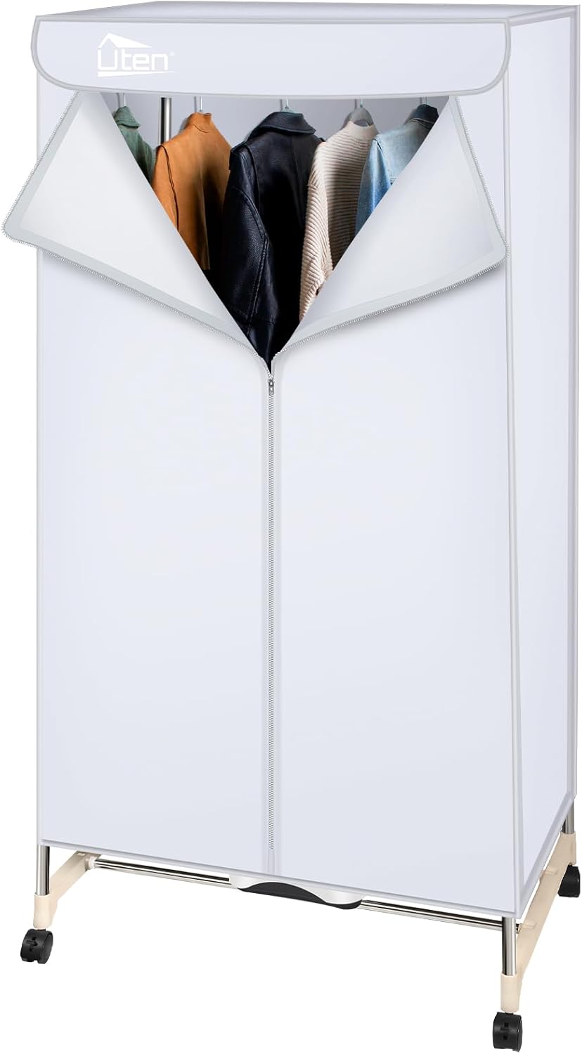 Séchoir électrique portable - double couche, minuterie, 1500W, armoire