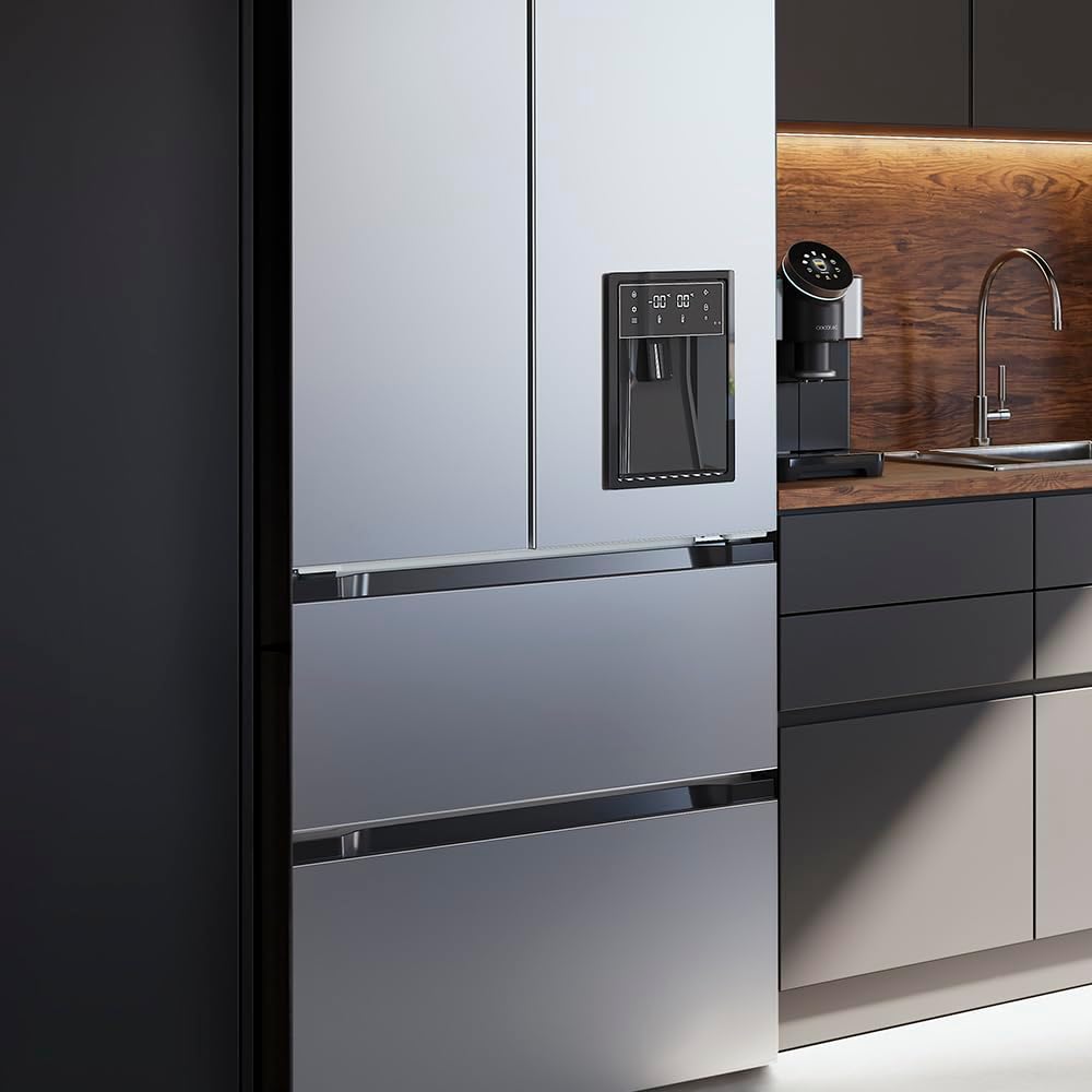 Cecotec - Bolero CoolMarket FD Series - 183x84cm - 510L, Inox, NoFrost, Distributeur d'eau - FD510WD