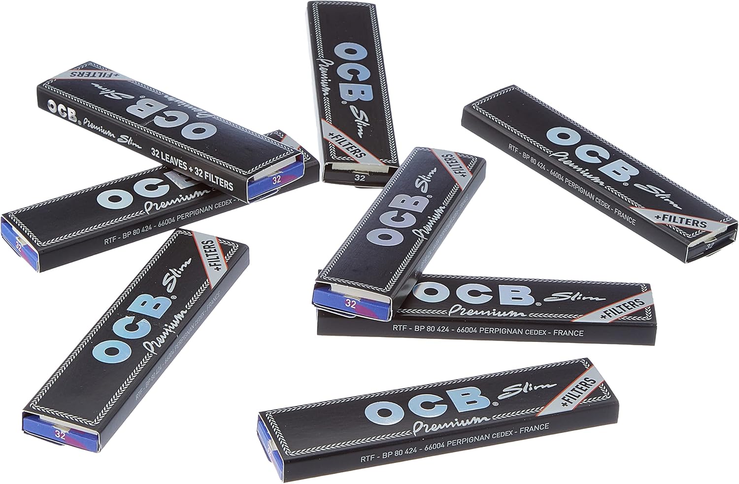 OCB - Noir Plus Long avec tips - 32 feuilles - papiers fins 15448