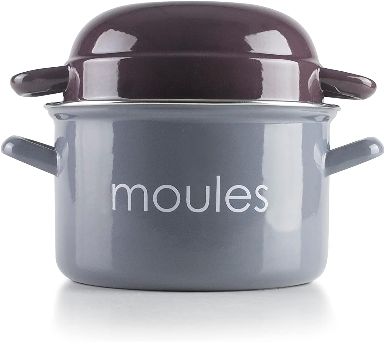 Ibili - Cocotte ovale émaillée - 38x28x15 cm - Acier noir