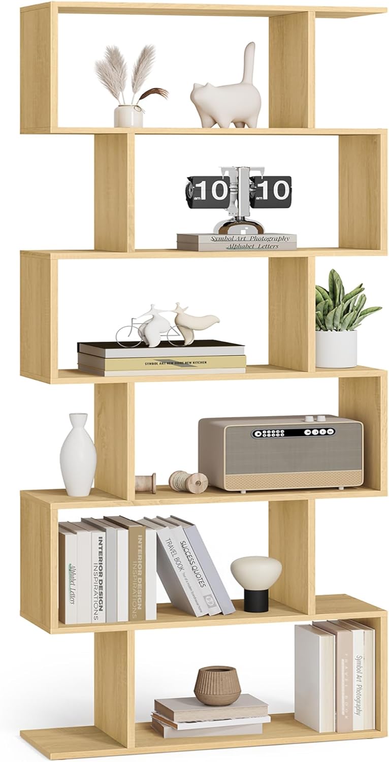 VASAGLE - bibliothèque 6 niveaux - 24x70x191 cm - chêne naturel - LBC061T70