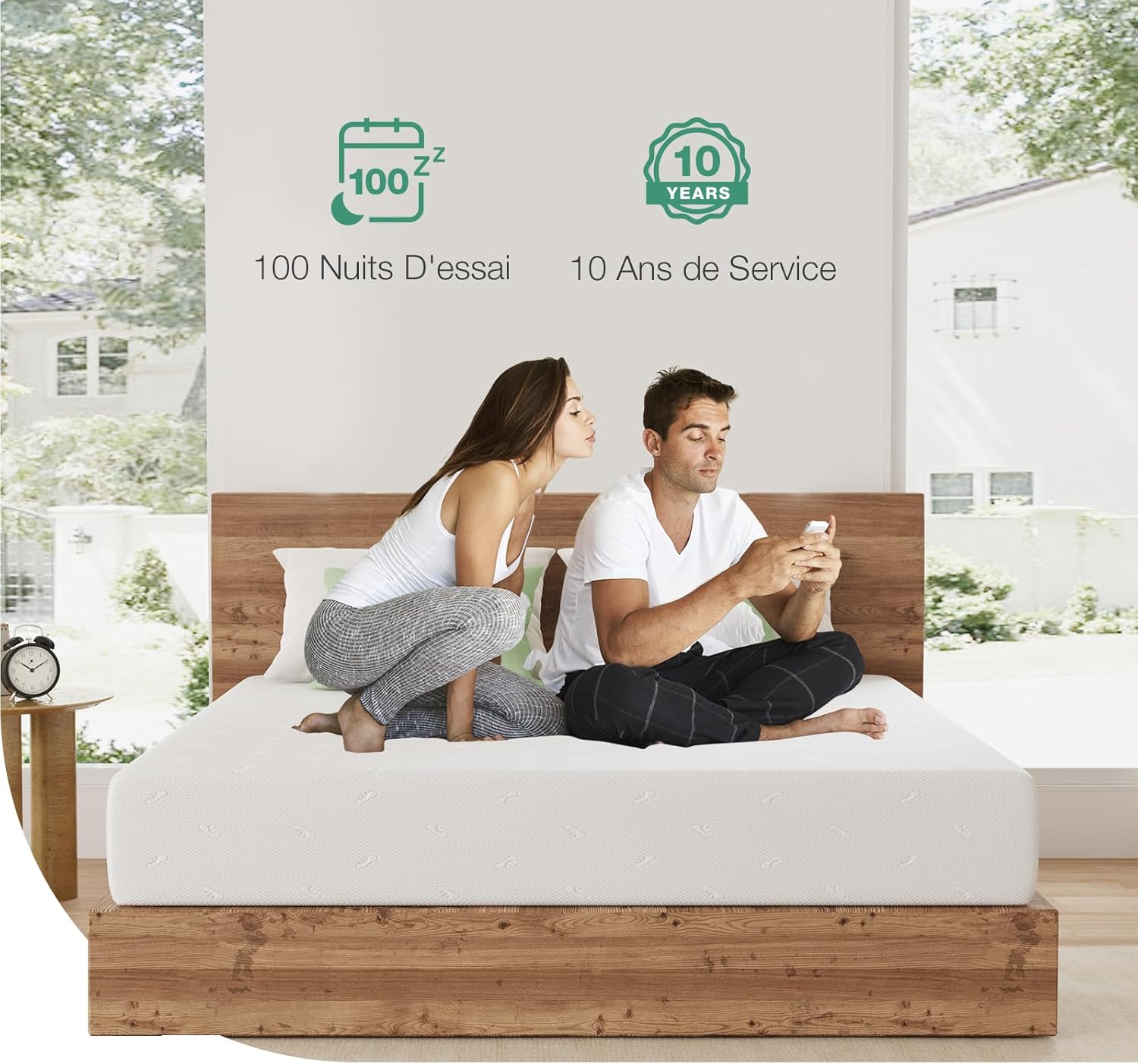 Novilla - mousse froide 7 zones - 160x190 cm - housse amovible 18 cm