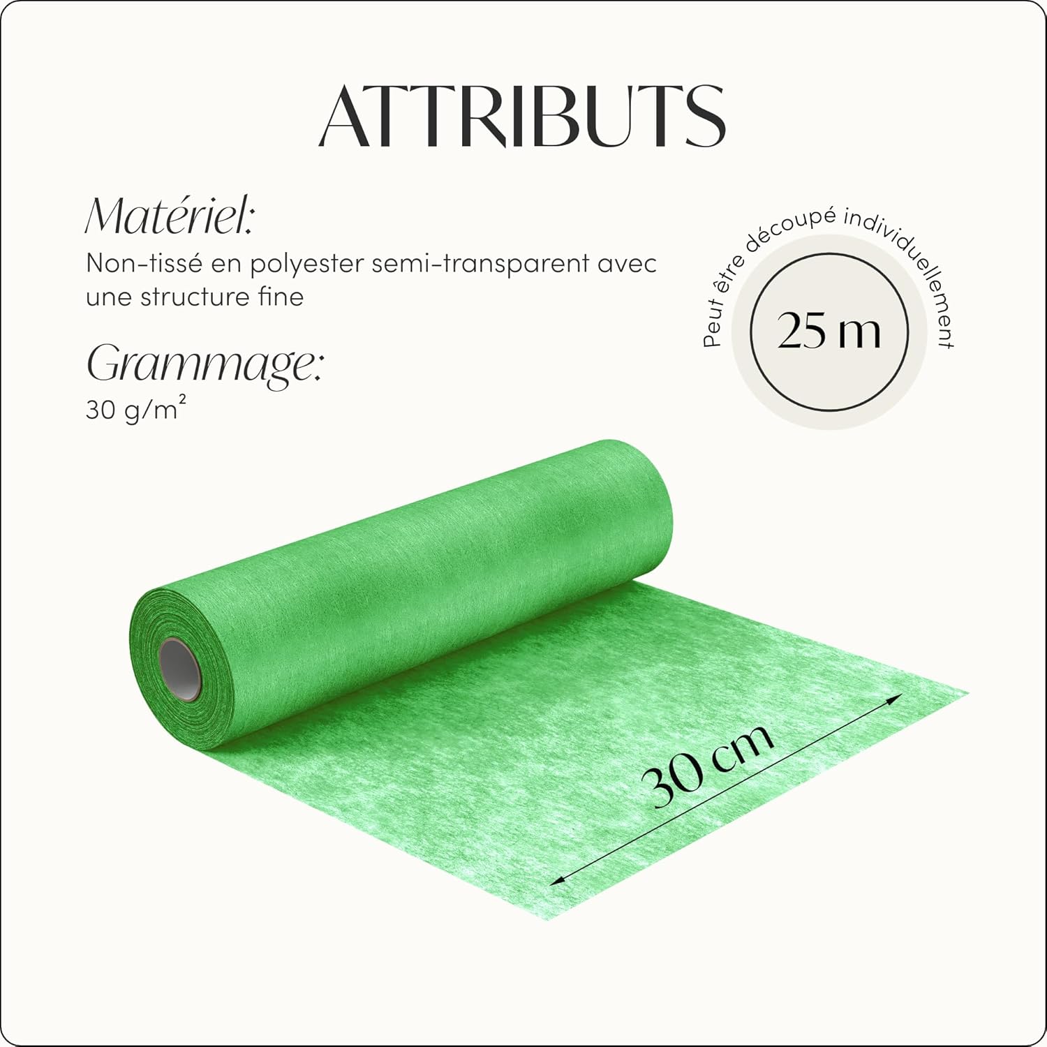100%Mosel - chemin de table vert Football - 30x2500cm - non-tissé, décoratif