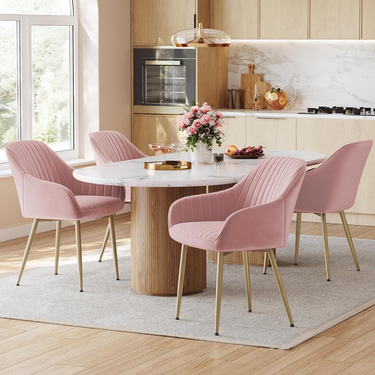 SONGMICS - chaise salle à manger velours, accoudoirs, 120kg, métal, LDC087R01