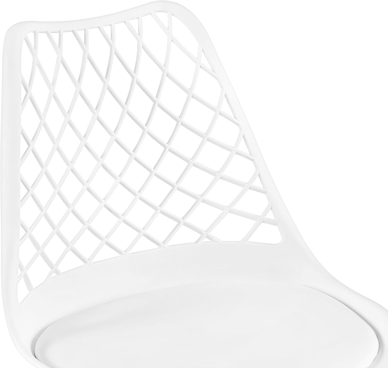 EGGREE - chaise scandinave creusée - bois hêtre, coussin, motif ajouré, blanc