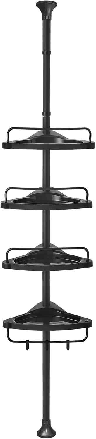 SONGMICS - étagère de douche télescopique 85-305cm - 4 niveaux réglables - rangement salle de bain - BCB001B01