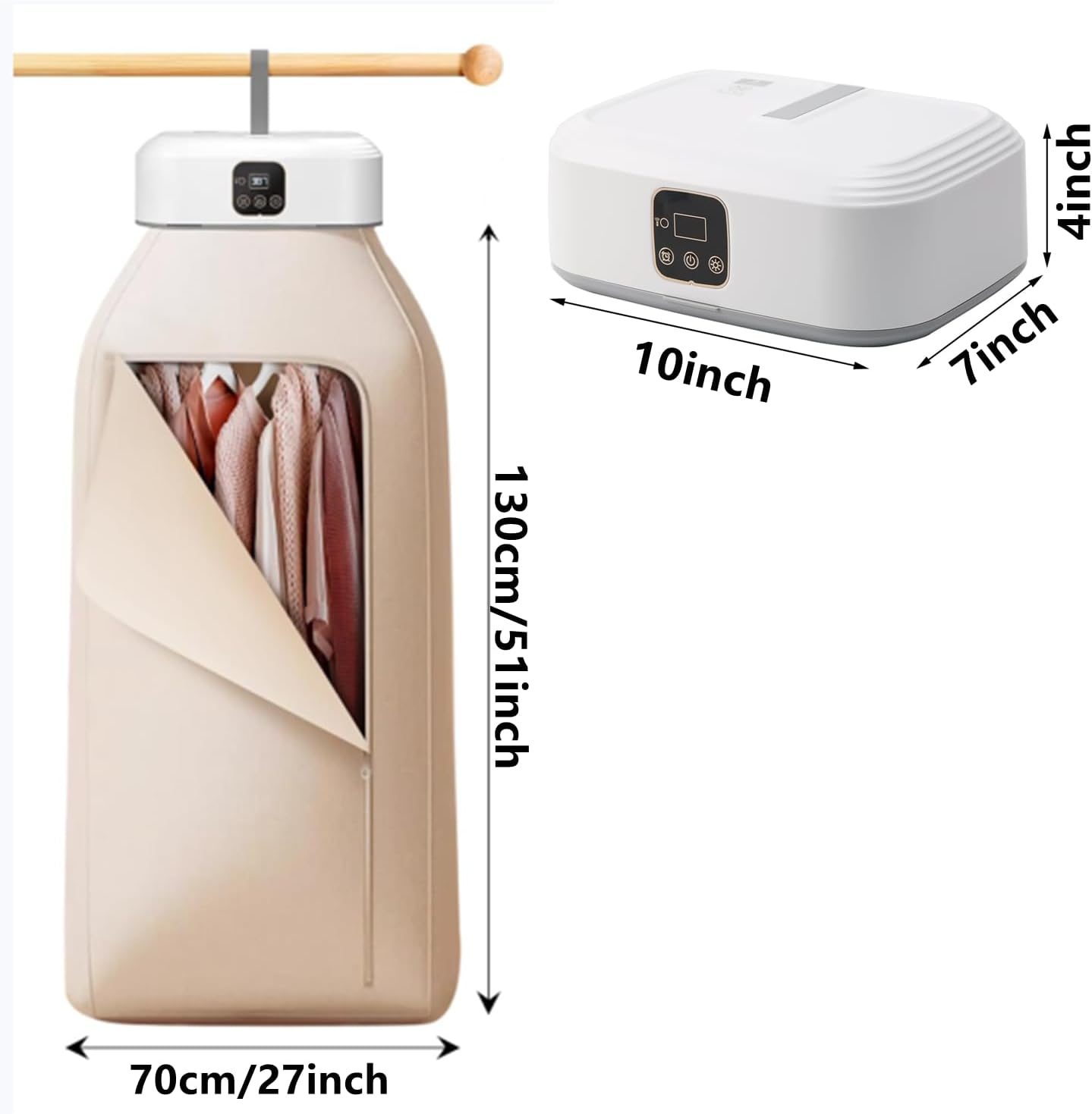 Mini sèche-linge - pompe à chaleur, UV, minuterie, télécommande, compact