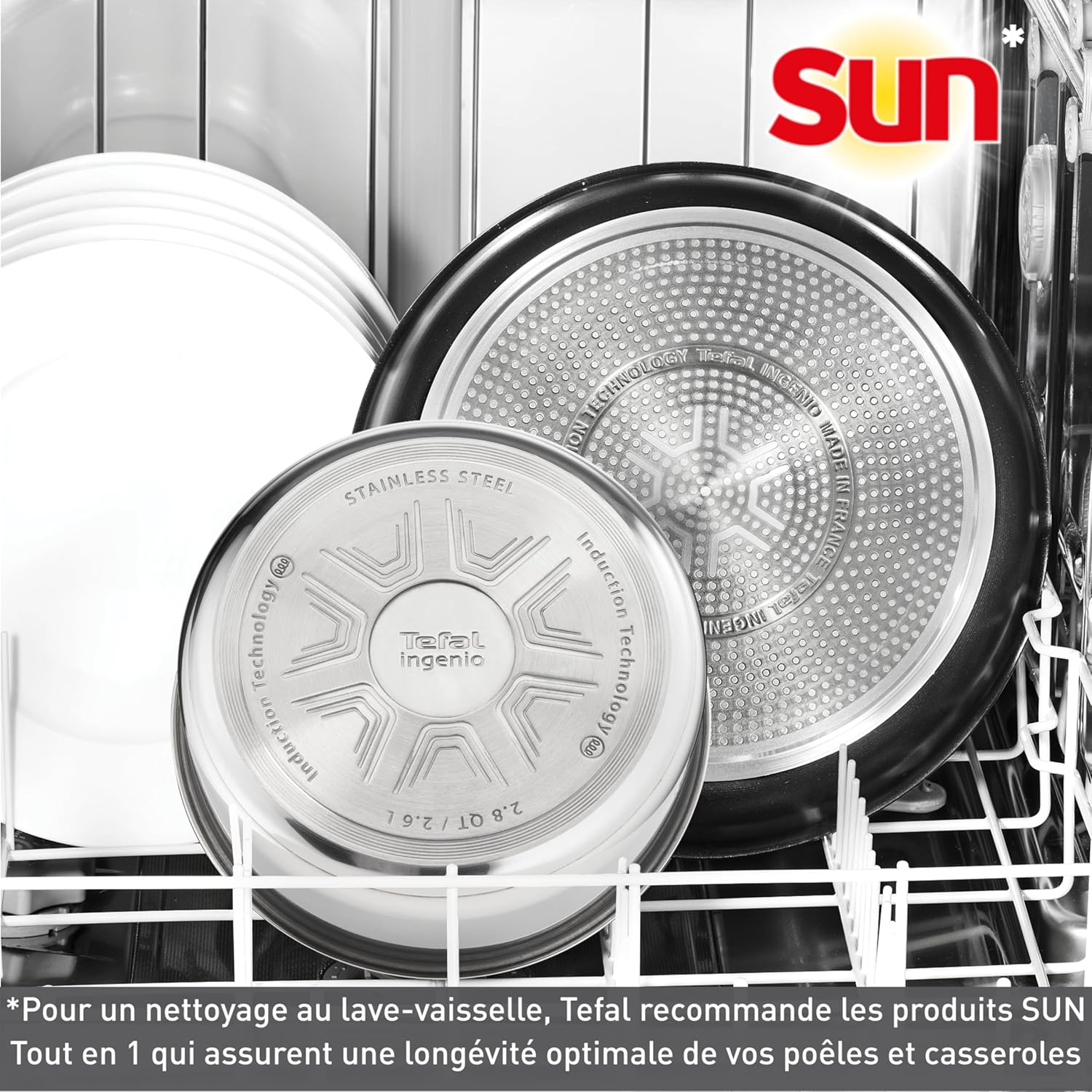 Tefal - Ingenio Easy On - Batterie 13 pièces, poignées amovibles, empilable, antiadhésif, sans induction, L1599243