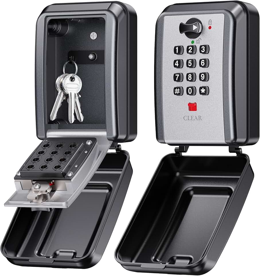 Mohard - Boite à clefs murale, 12 chiffres, extérieure, grande capacité, résistante intempéries