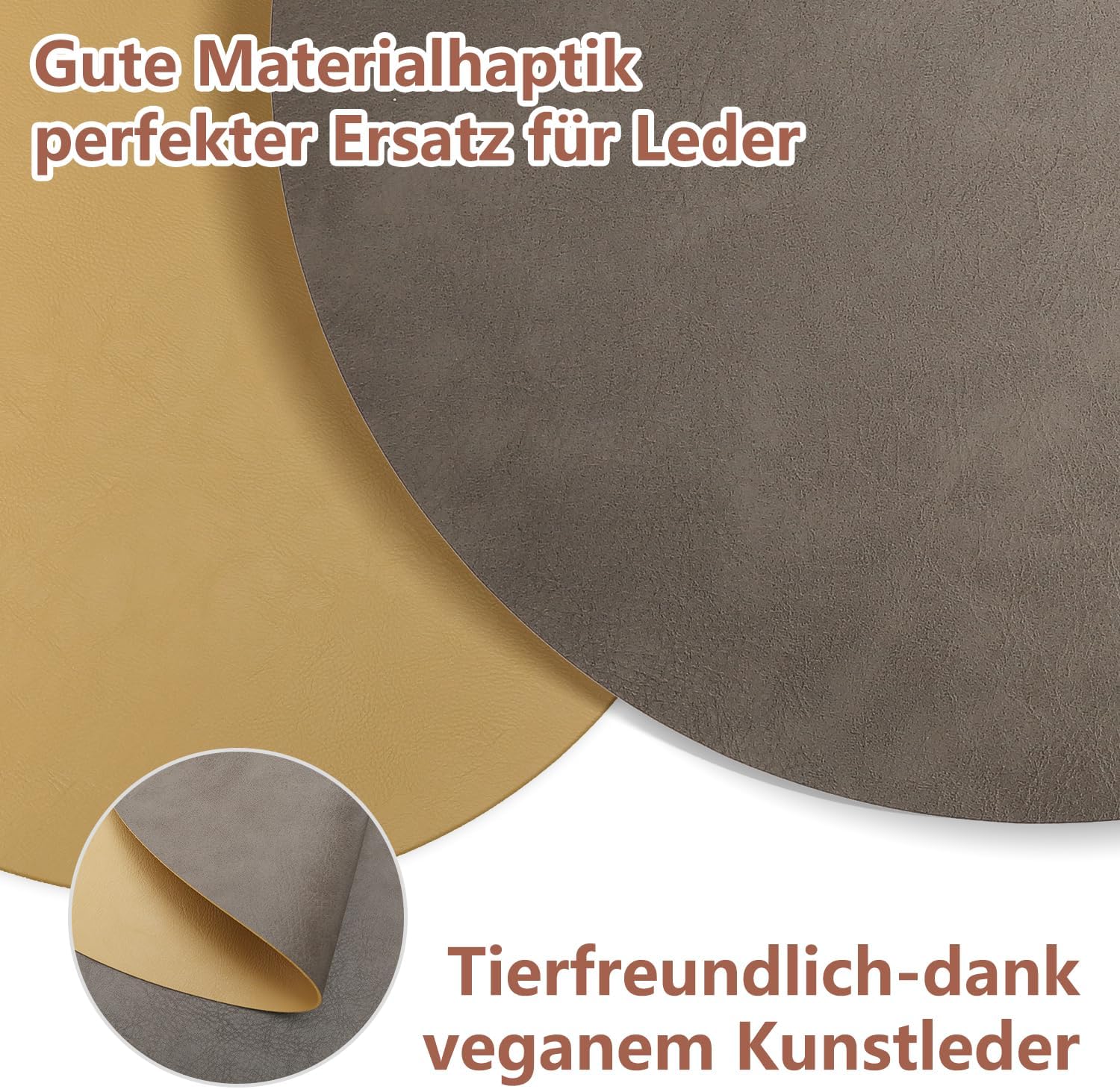 Set de table - cuir PU double face - 36x36cm - lavable, antidérapant, lot de 6