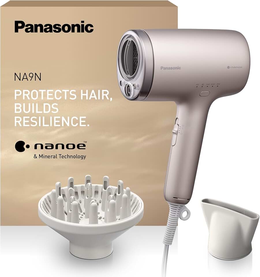 Panasonic - Sèche-cheveux Nanoe & Ions, 1600W, modes soin, EH-NA9N-E825